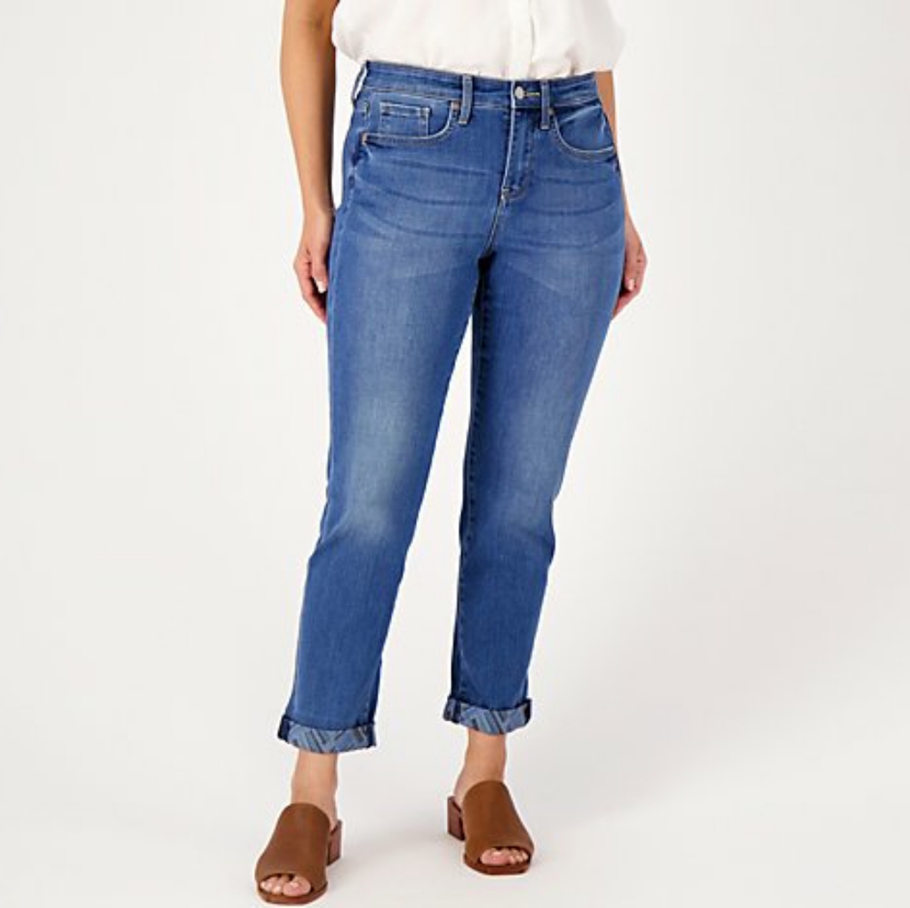 NYDJ Girlfriend Jeans Plus Size Capri's Denim 16W NEW Lovesick Medium Wash